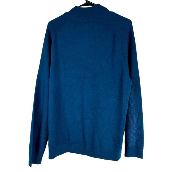 Ted Baker NWT Lostit Long Sleeve Half Zip Funnel Neck Sweater Size 4 (US L) Blue - Picture 4 of 11
